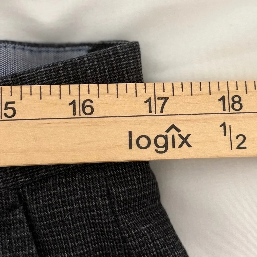 Banana‎ Republic Aiden Fit Mens Chinos 33x34 Dark Gray Micro Check Slim Pants